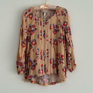 Matilda Jane Kaia Peasant Top Friends Forever floral embroidered boho Size M